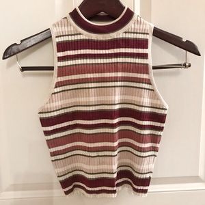⚡️NWT - FULL TILT Striped High Neck Crop Top⭐️